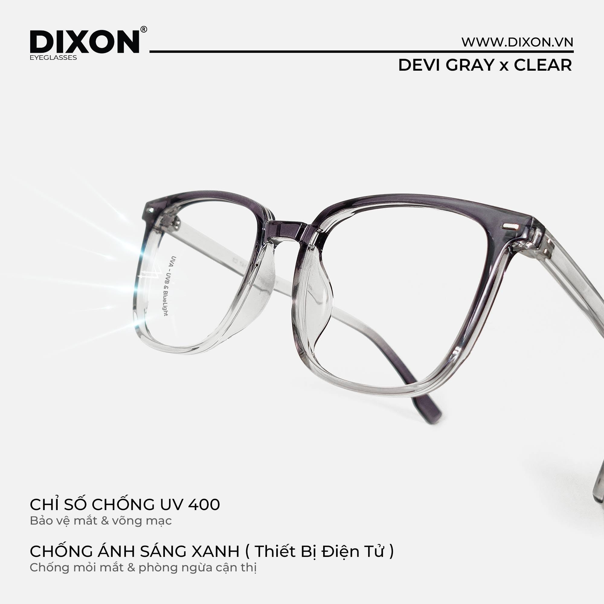 Kính gọng Nhựa DEVI Gray x Clear Ver A