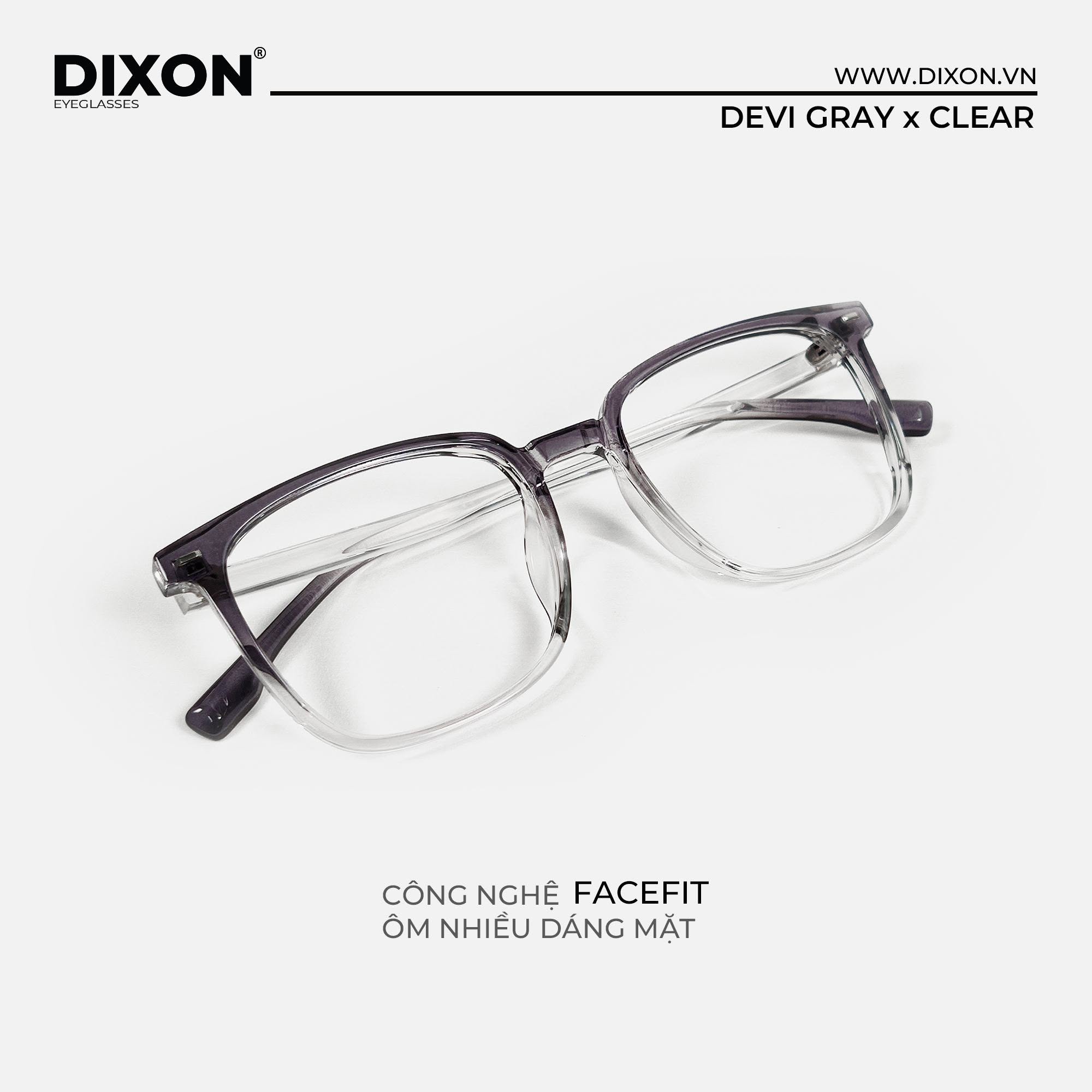 Kính gọng Nhựa DEVI Gray x Clear Ver A