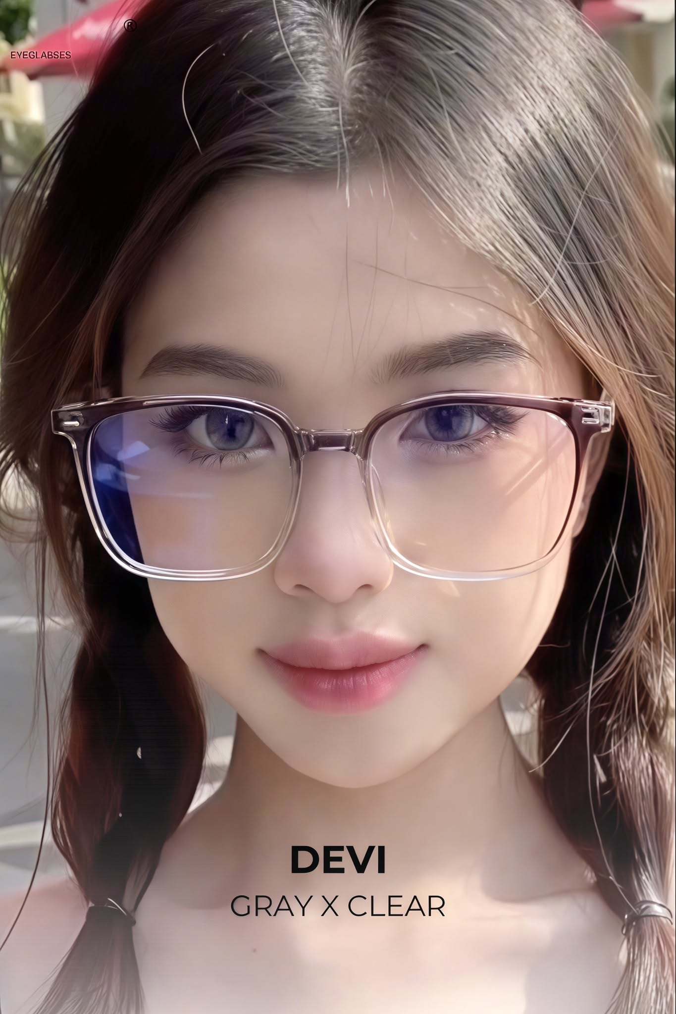 Kính gọng Nhựa DEVI Gray x Clear Ver A