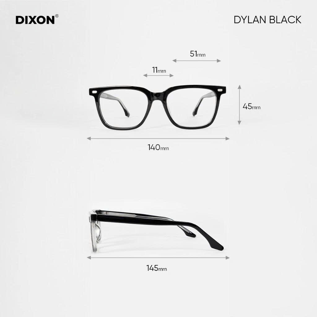 Kính gọng Nhựa DYLAN Black Ver A