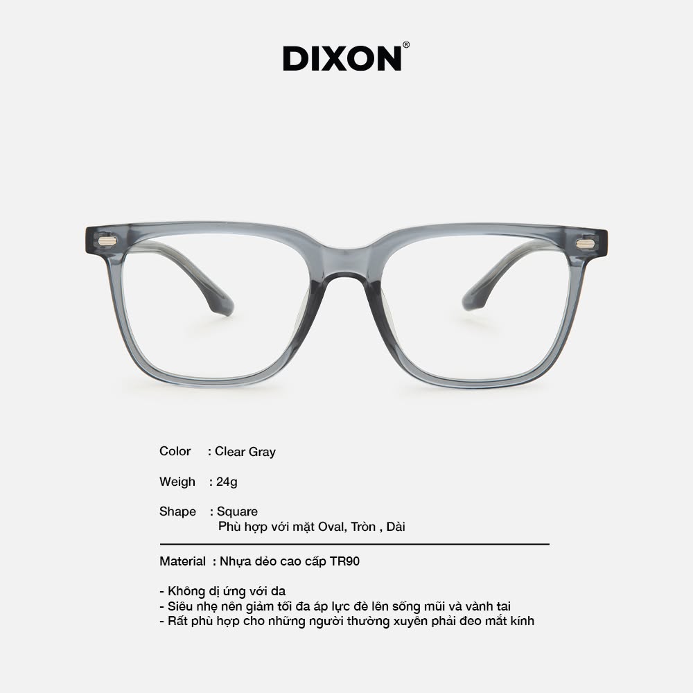 Kính gọng Nhựa DYLAN Gray Ver A