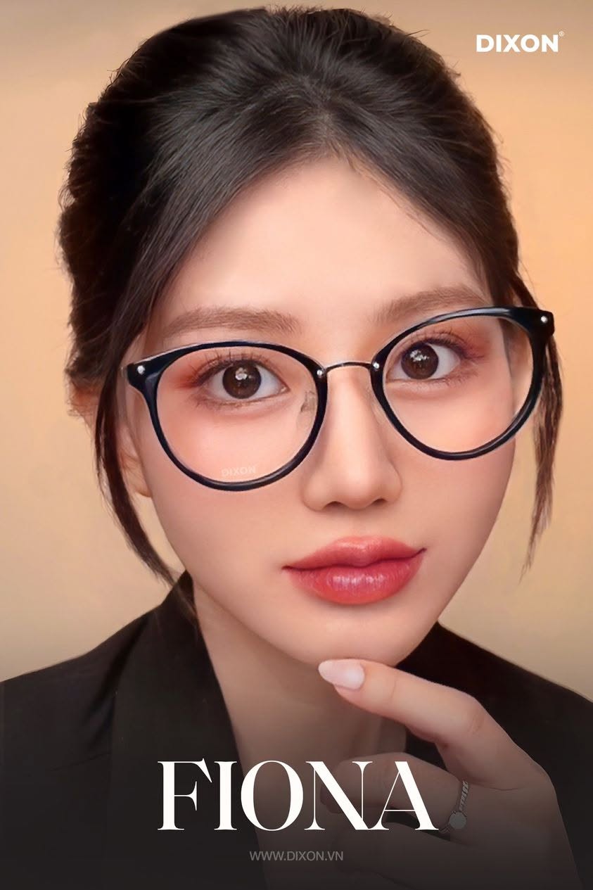 Kính gọng Nhựa FIONA BLACK Ver A