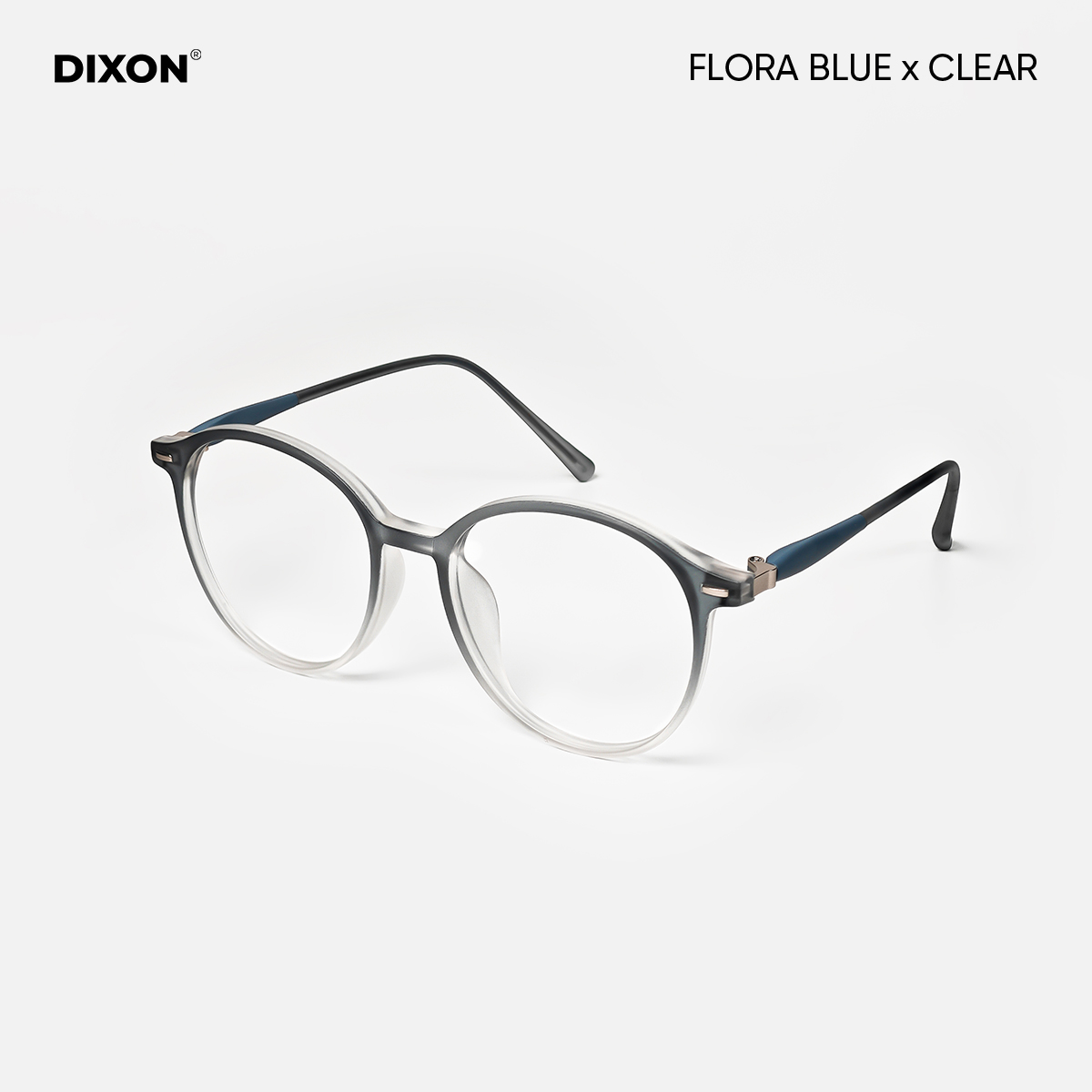 Kính gọng Nhựa FLORA Blue x Clear Ver A