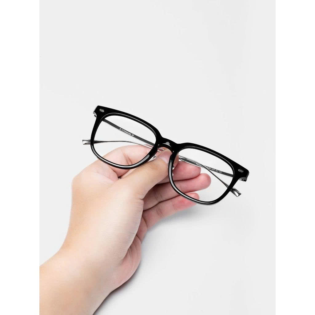 Kính gọng Nhựa KAY Black x Silver Ver A