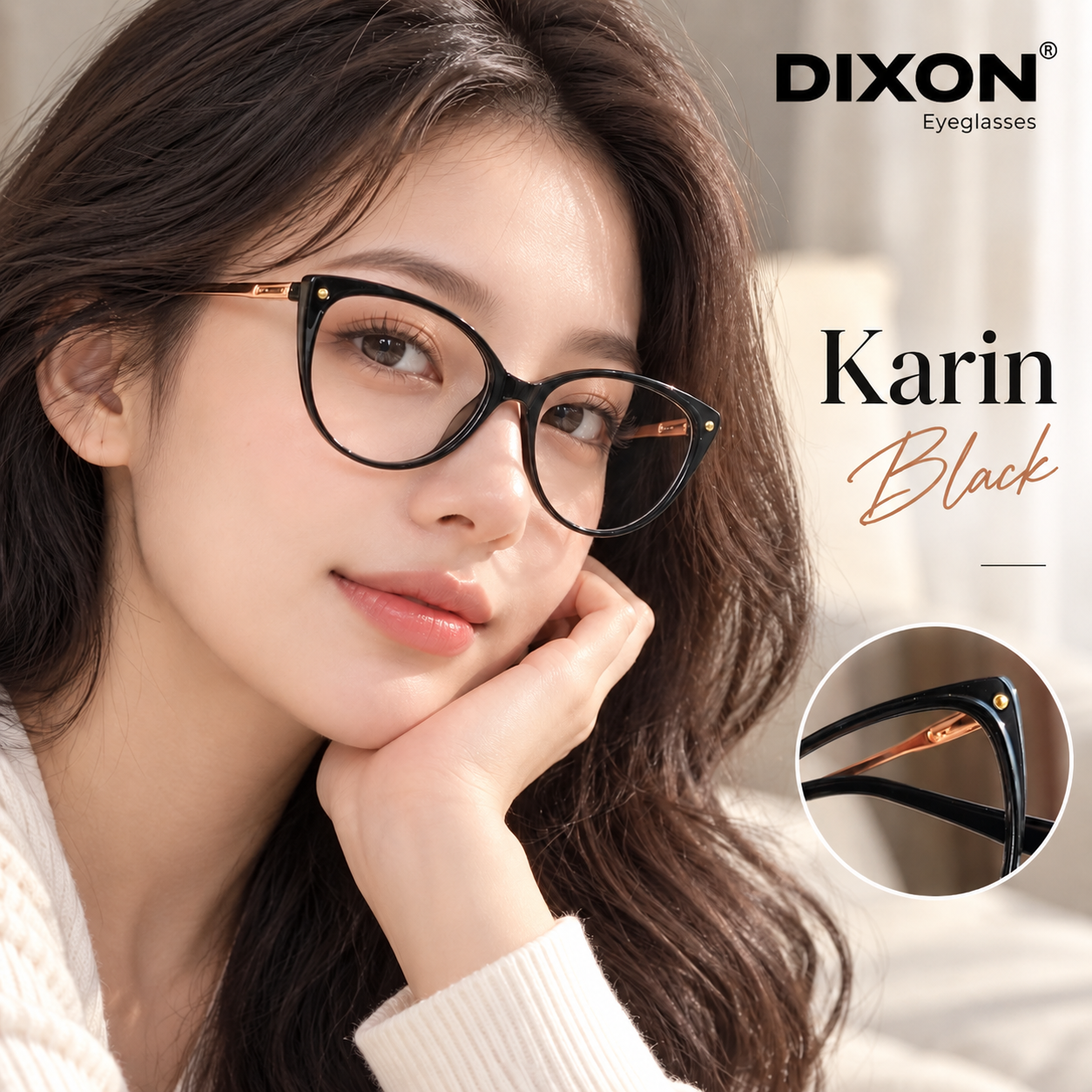 Kính gọng Nhựa Karin Black Ver A