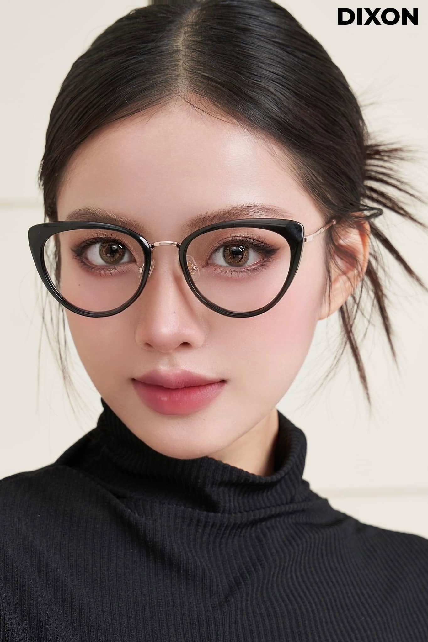 Kính gọng Nhựa Katty Black Ver A