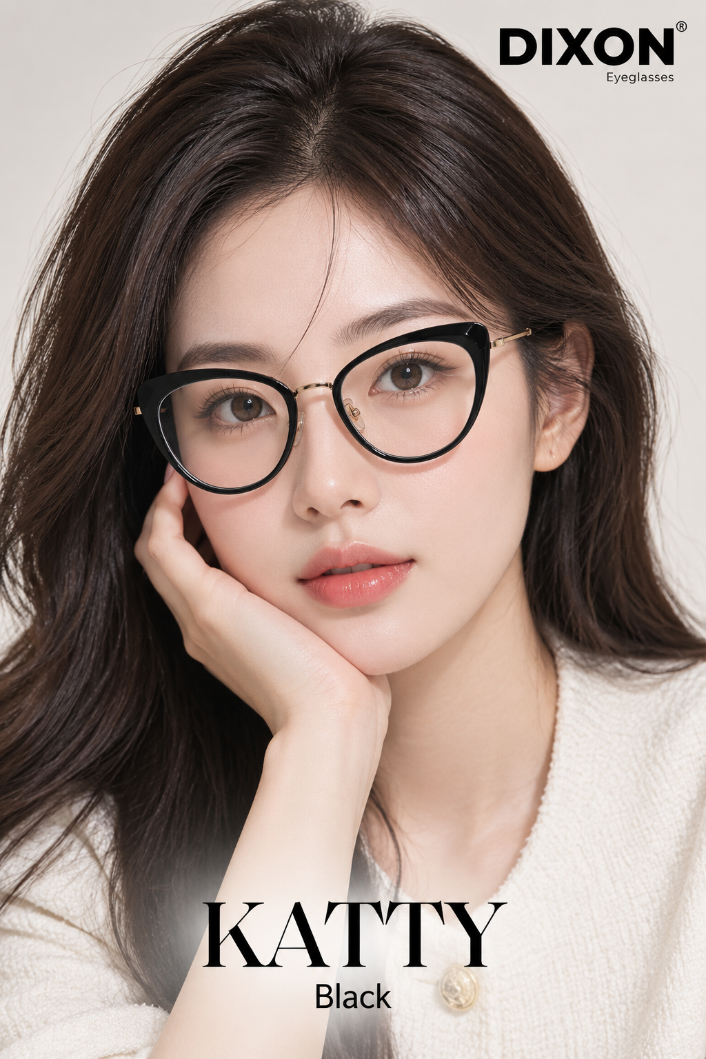 Kính gọng Nhựa Katty Black Ver A