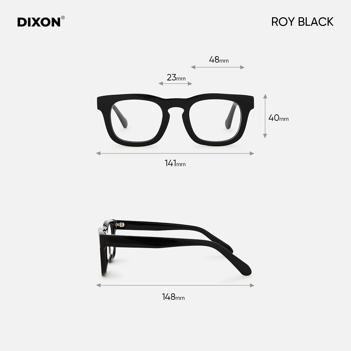 Kính gọng Nhựa ROY Black Ver A