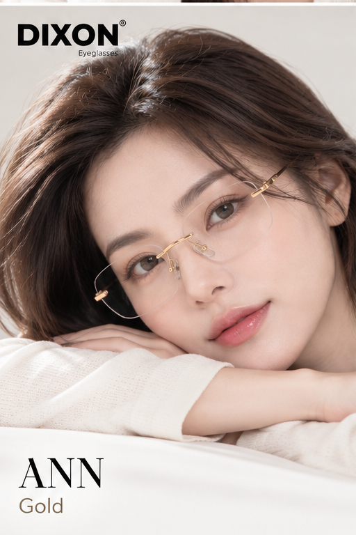 Kính gọng không viền ANN Gold Ver A