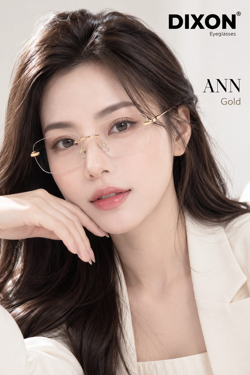 Kính gọng không viền ANN Gold Ver A