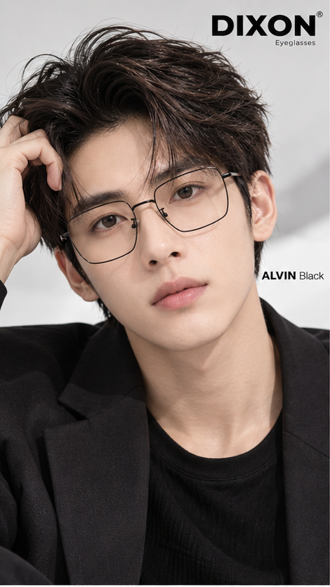 Kính gọng kim loại ALVIN Black Ver A