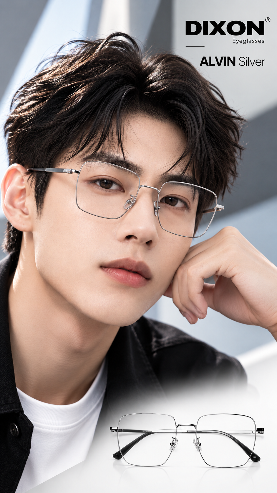 Kính gọng kim loại ALVIN Silver Ver A