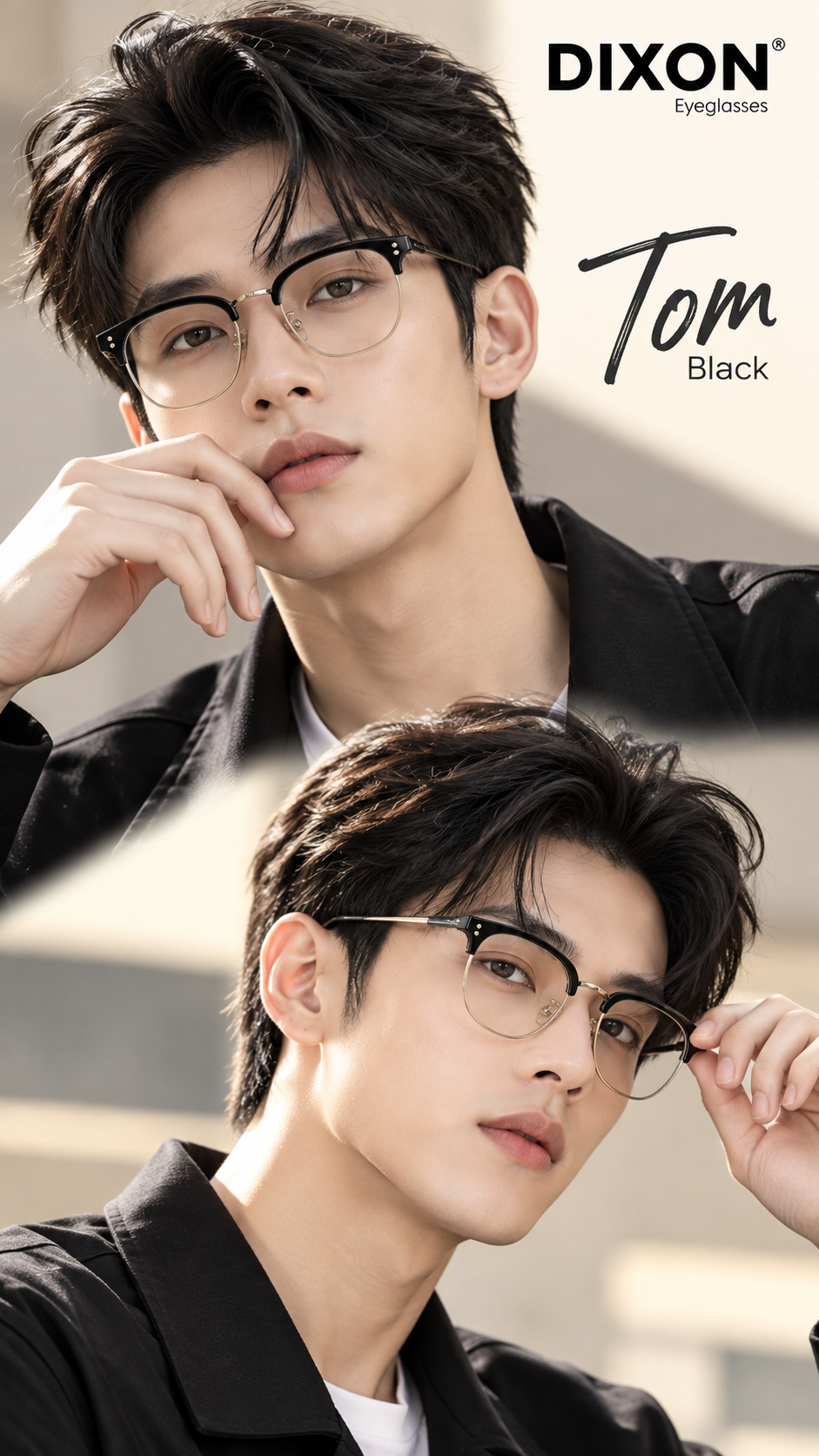 Kính gọng kim loại Tom Black