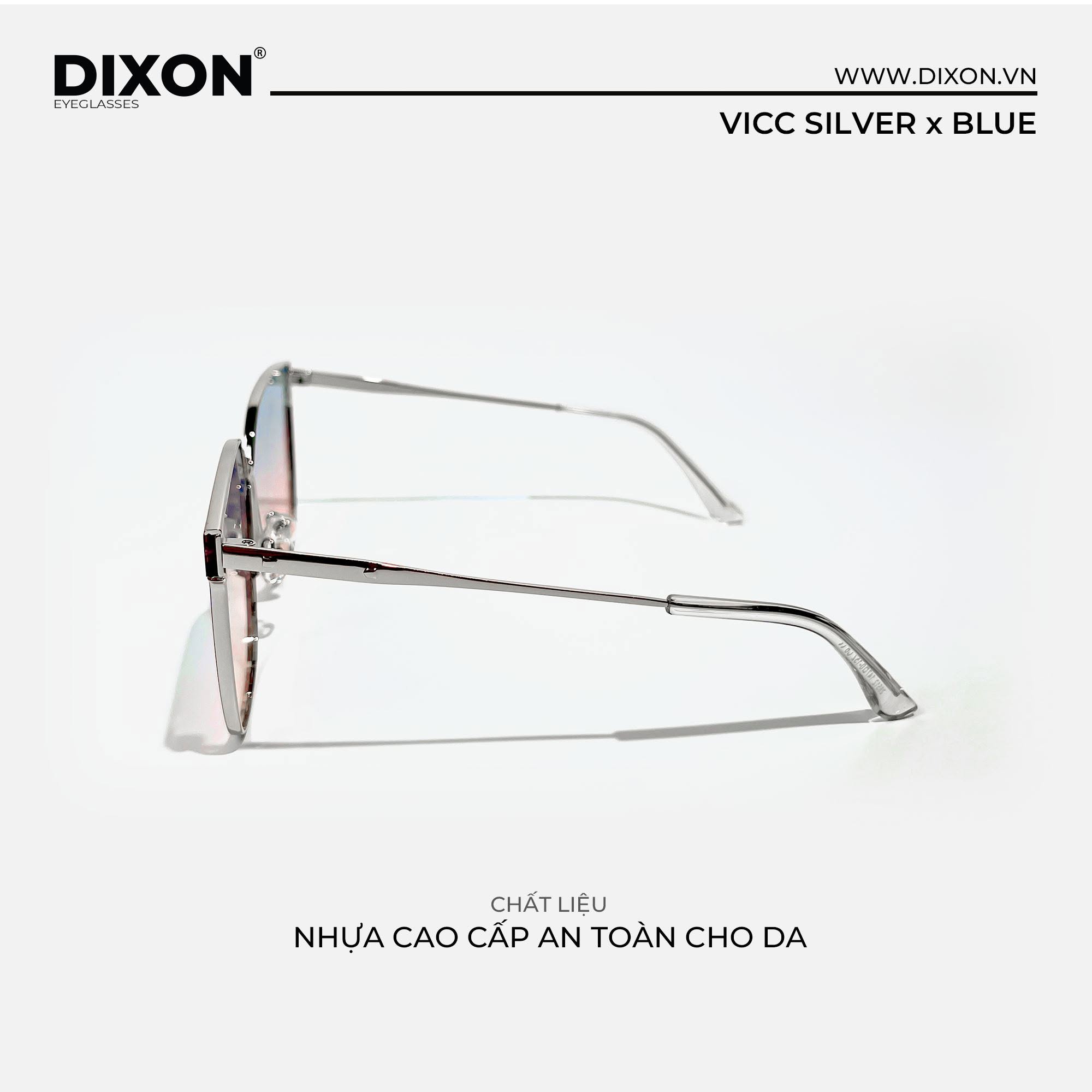 Kính mát Kim loại VICC Silver x Blue Ver A