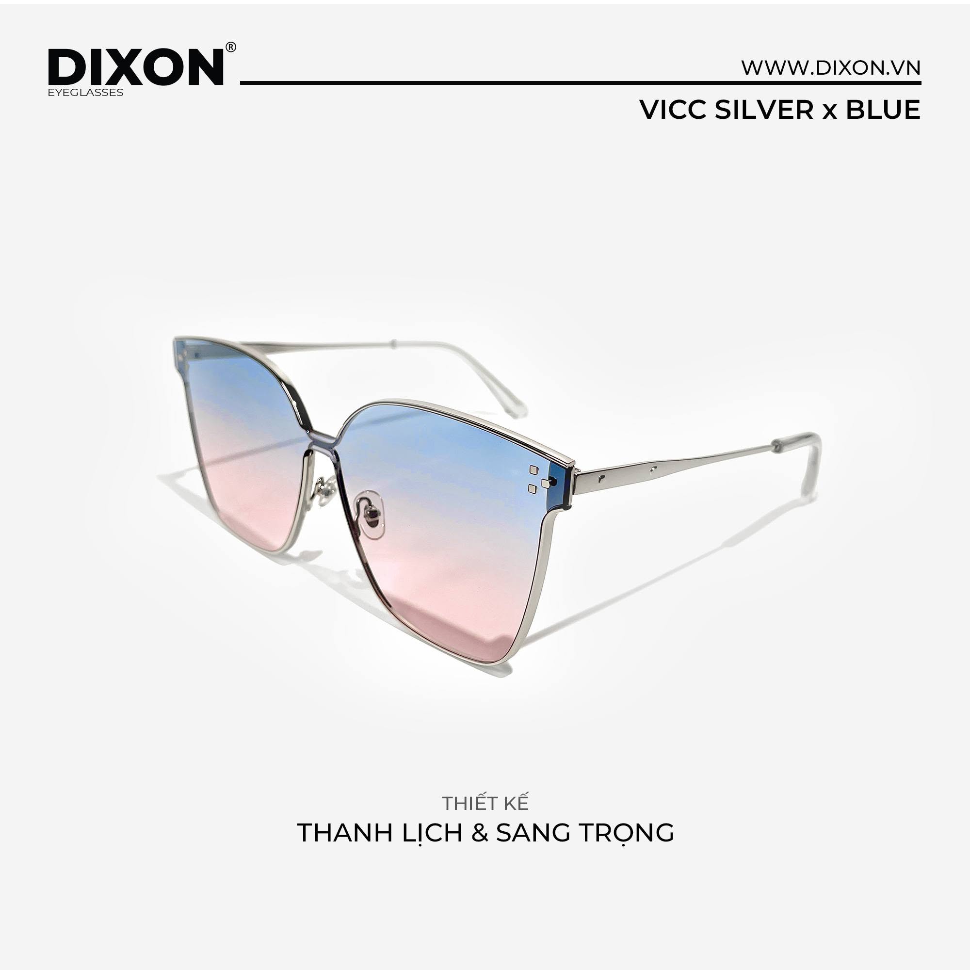 Kính mát Kim loại VICC Silver x Blue Ver A
