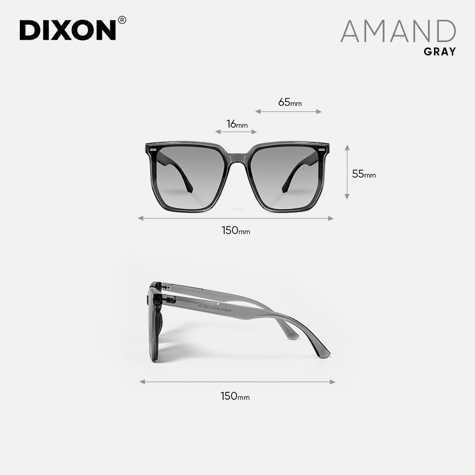 Kính mát Nhựa AMAND Gray Ver A