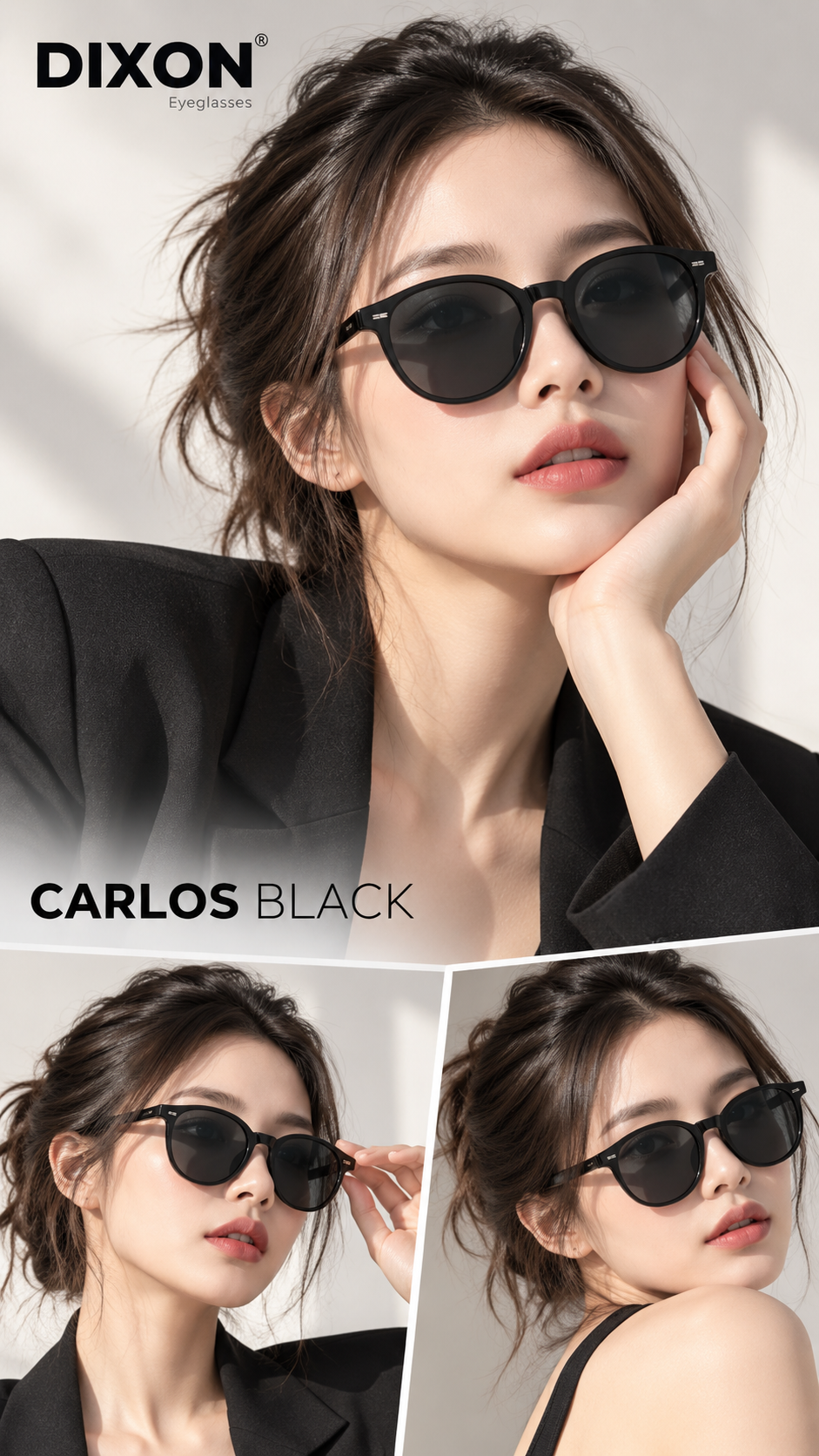 Kính mát Nhựa CARLOS Black Ver A