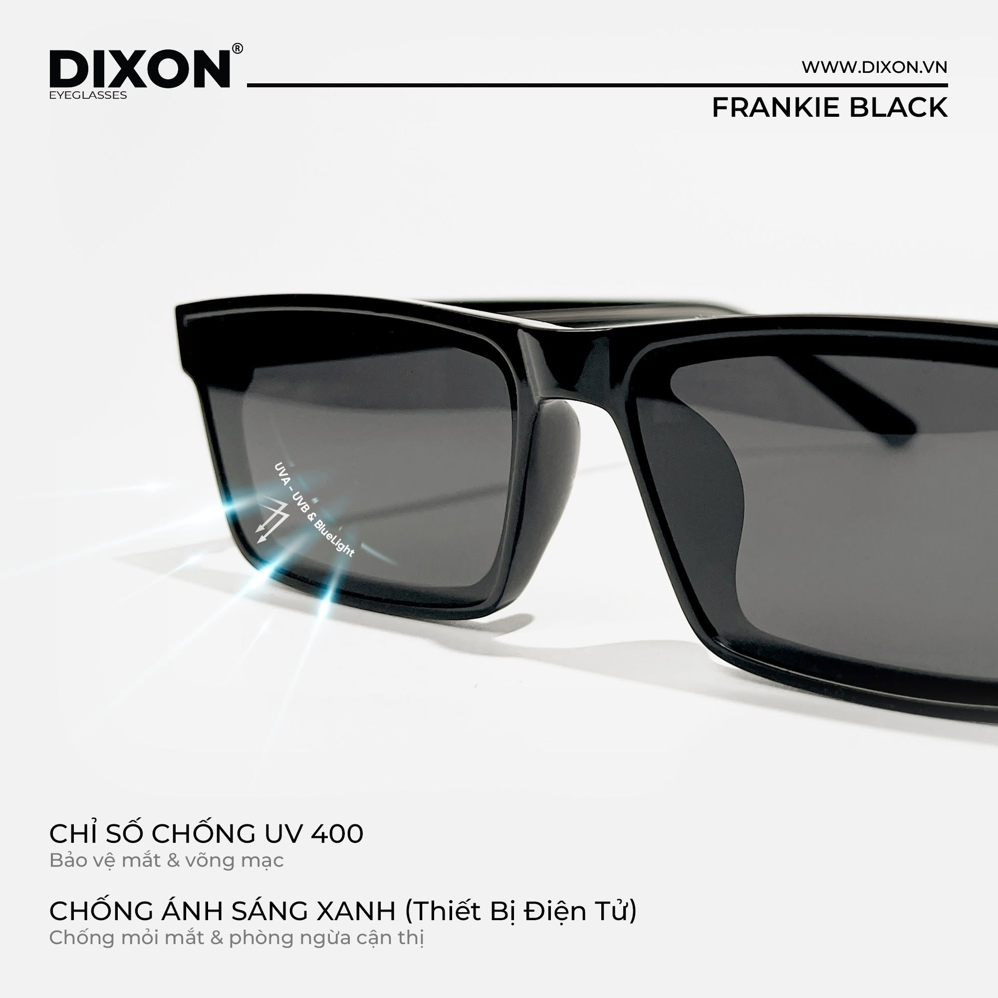 Kính mát Nhựa FRANKIE Black Ver A