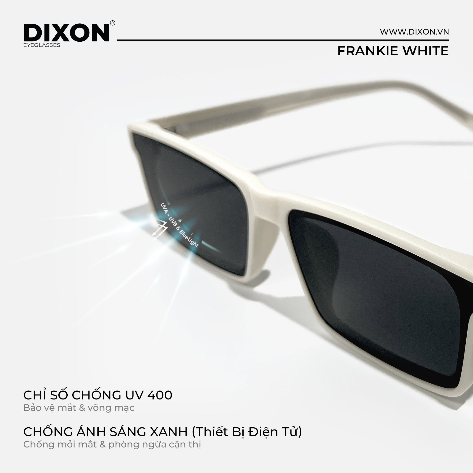 Kính mát Nhựa FRANKIE White Ver A