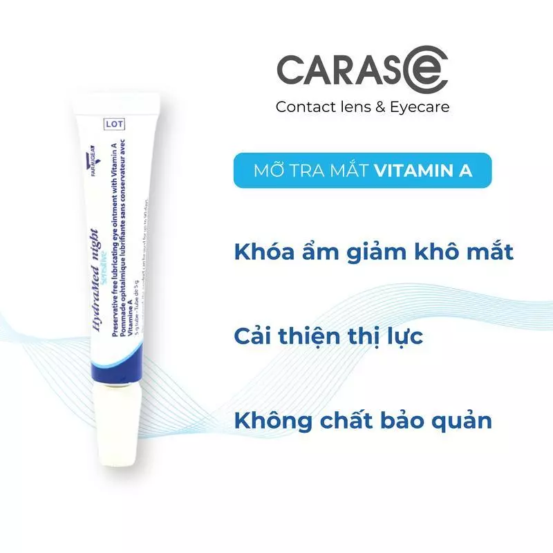 Mỡ Tra Mắt Vitamin A HydraMed Night Sensitive 5g