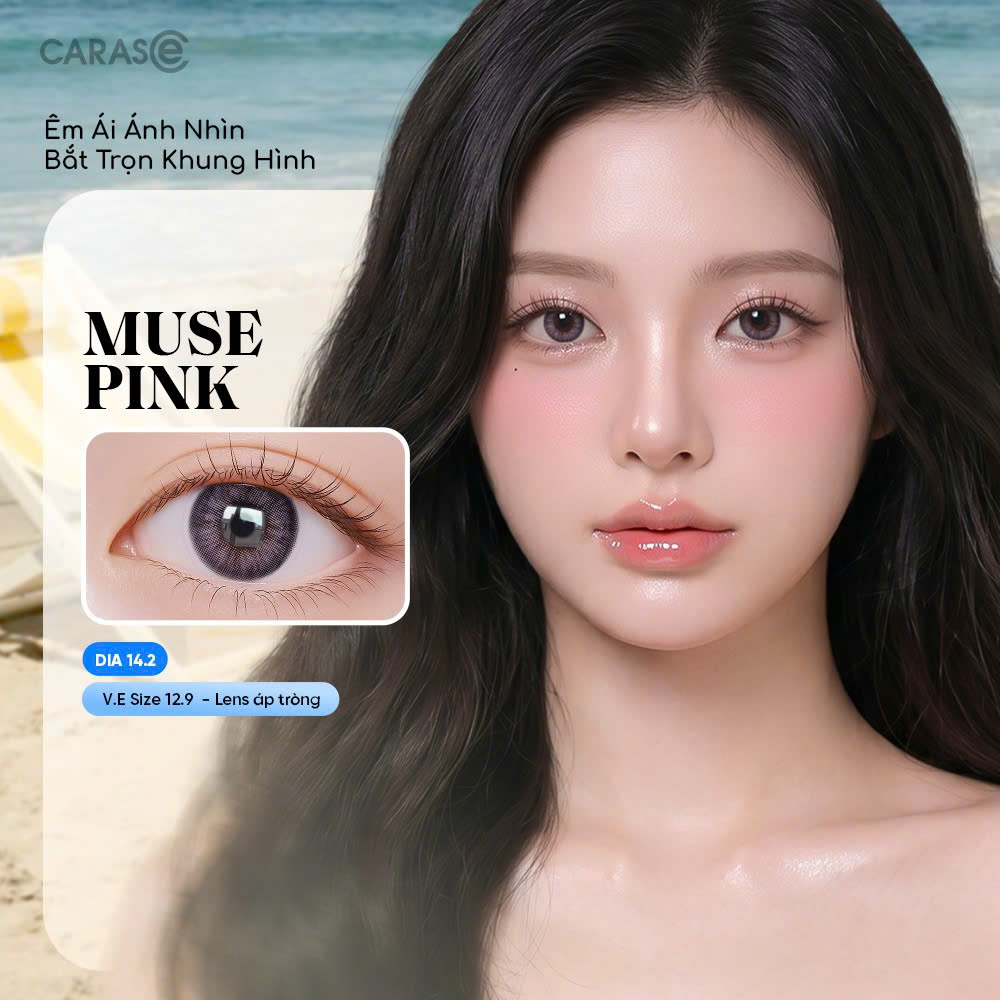 [1 Chiếc] - Kính áp tròng 3 tháng - MUSE PINK BASIC