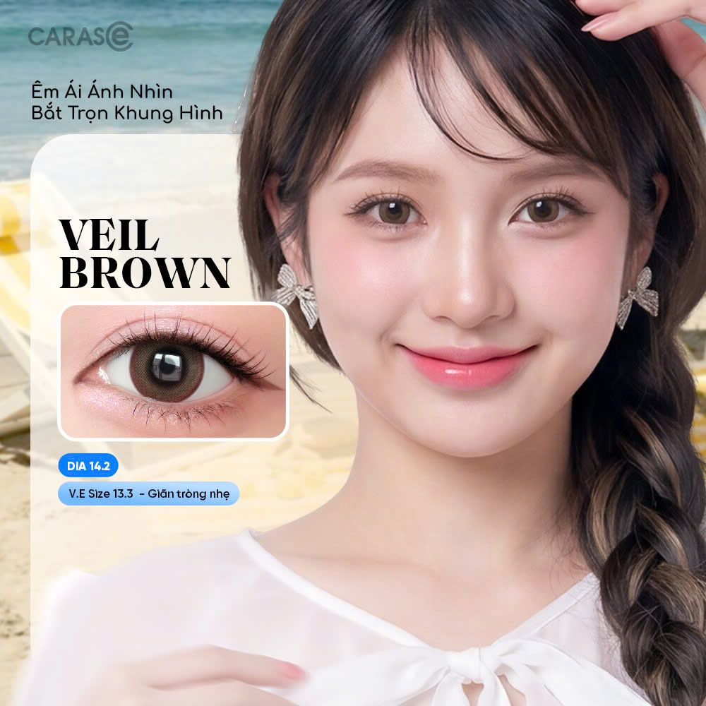 [1 Chiếc] - Kính áp tròng 3 tháng - VEIL BROWN BASIC