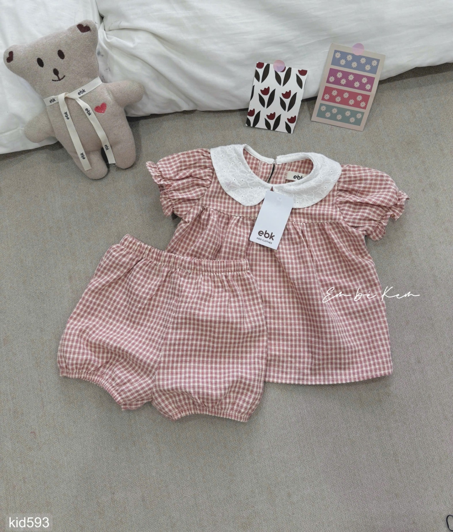 HCS Set bộ kẻ tay bồng cho bé siêu xinh