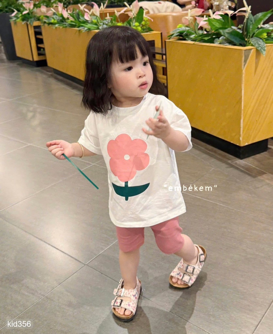 HCS Sét bộ hình bông hoa hồng cho bé lẻ sz 90 ( 8-10kg)