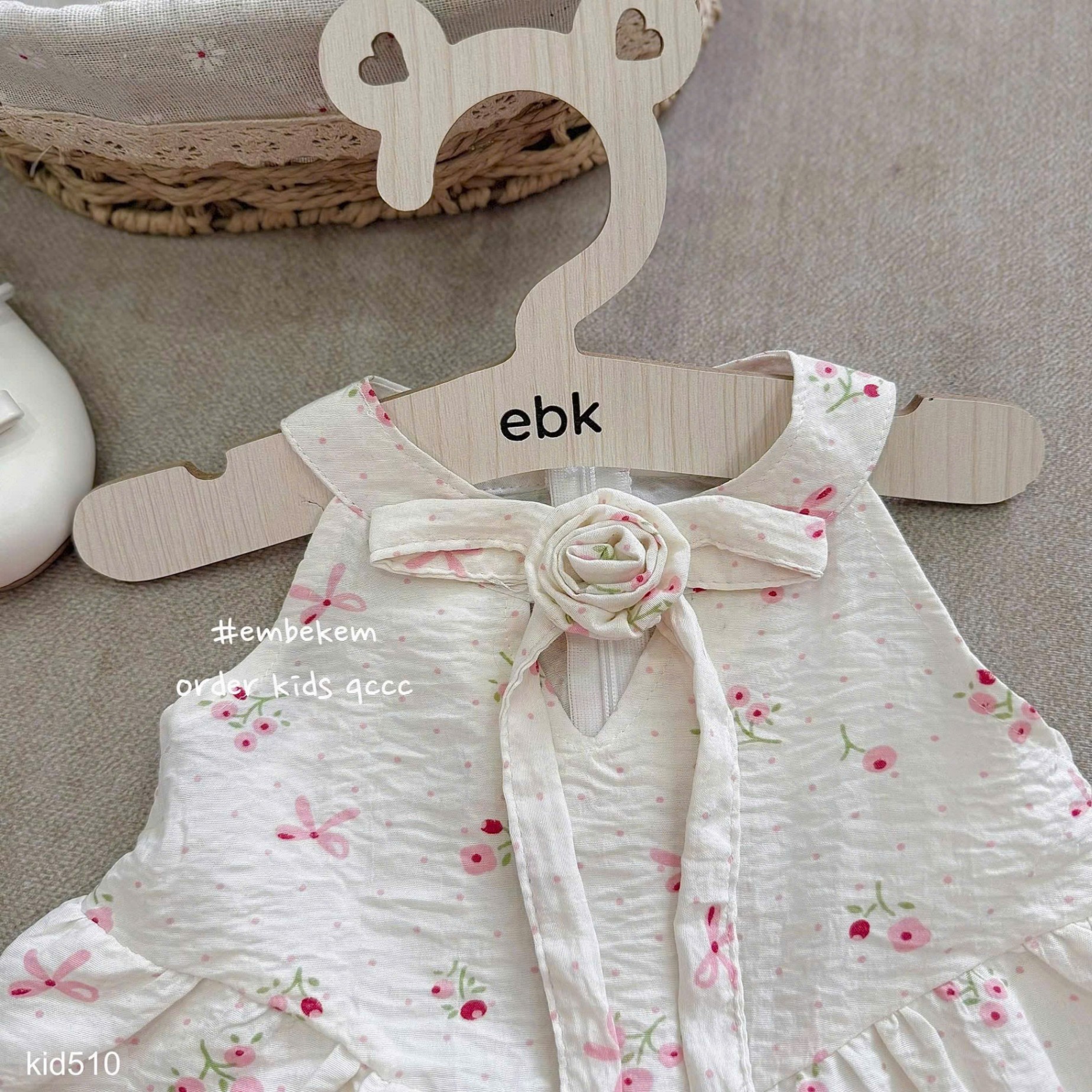 HCS (M25k.510) Váy họa tiết hoa chất đũi cho bé iu siêu xinh