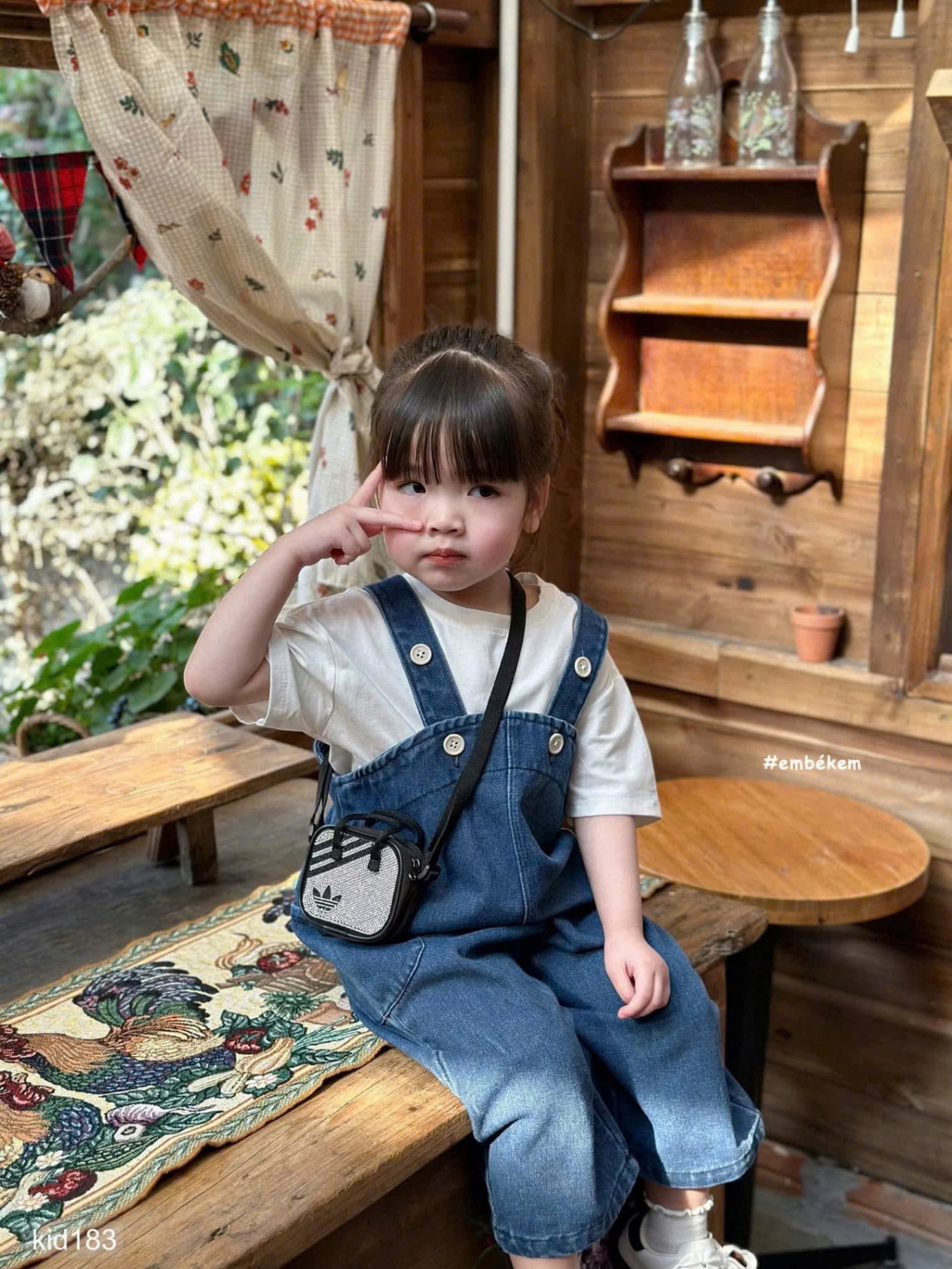 HCS Yếm bò jean quốc dân cho bé sz 1 ( 8-10kg )