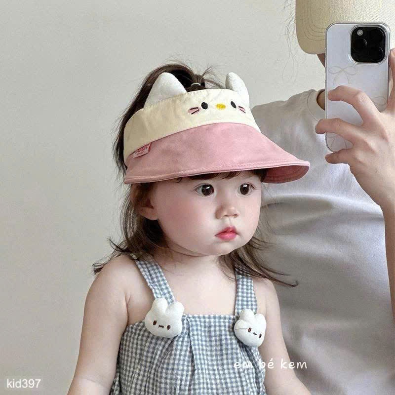 HCS Mũ vành mặt mèo nửa đầu cho bé
