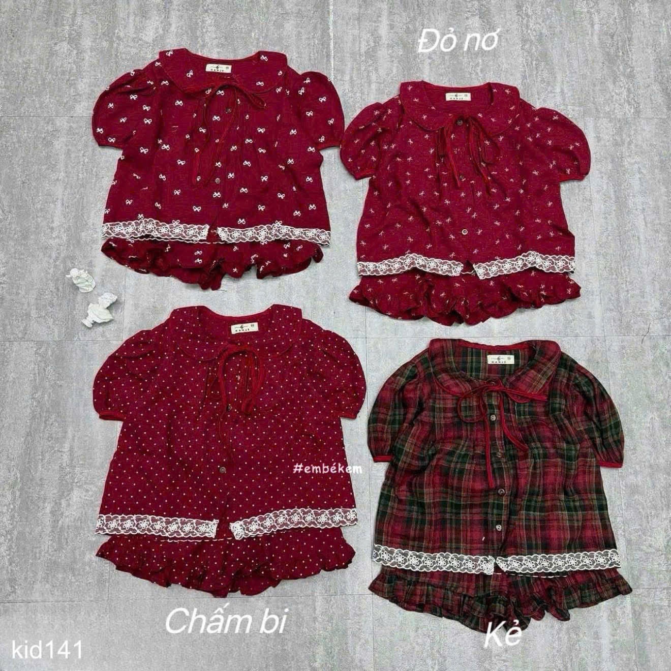 HCS Sét bộ mặc nhà tone đỏ homewear xinh