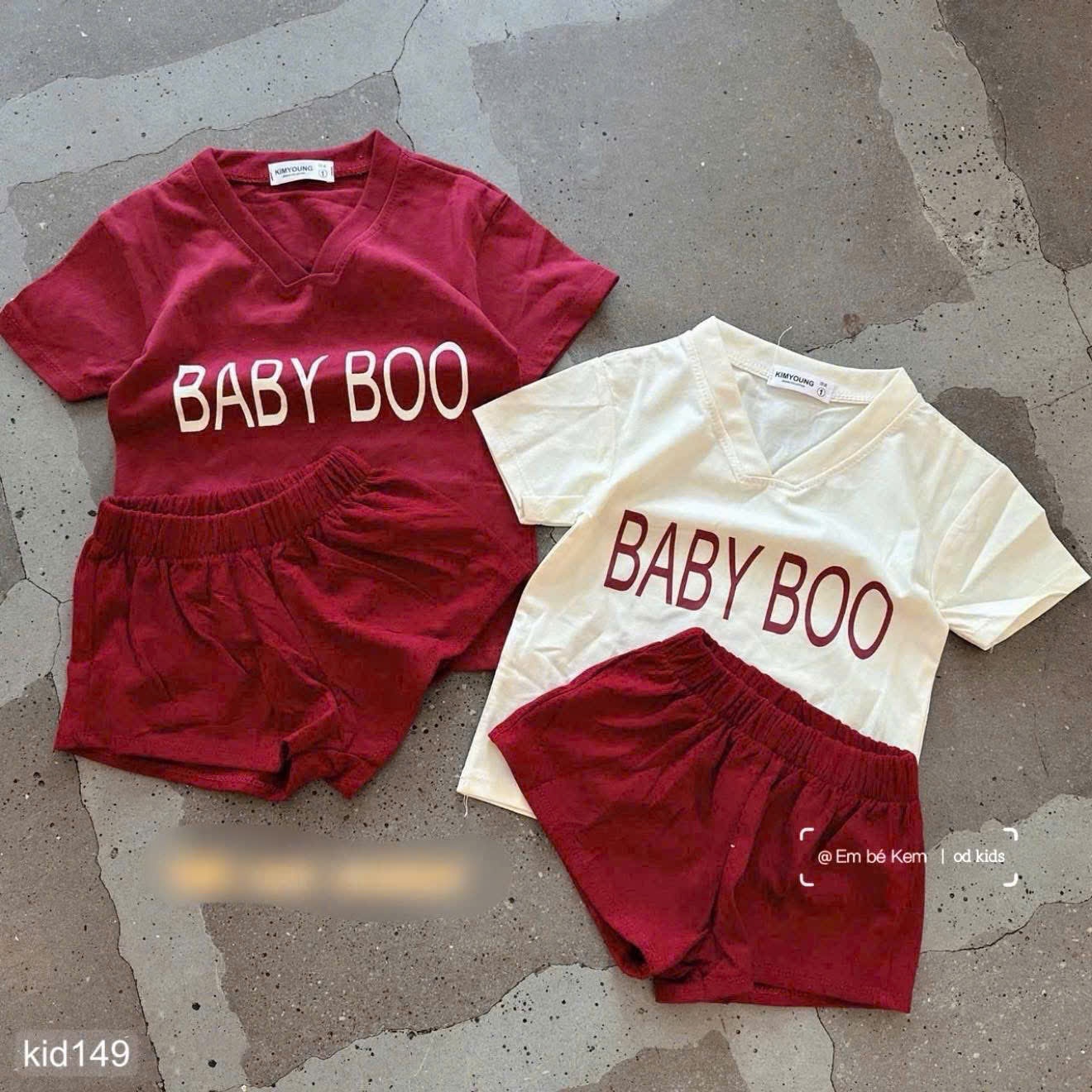HCS Sét bộ baby boo cho bé lẻ màu trắng ạ