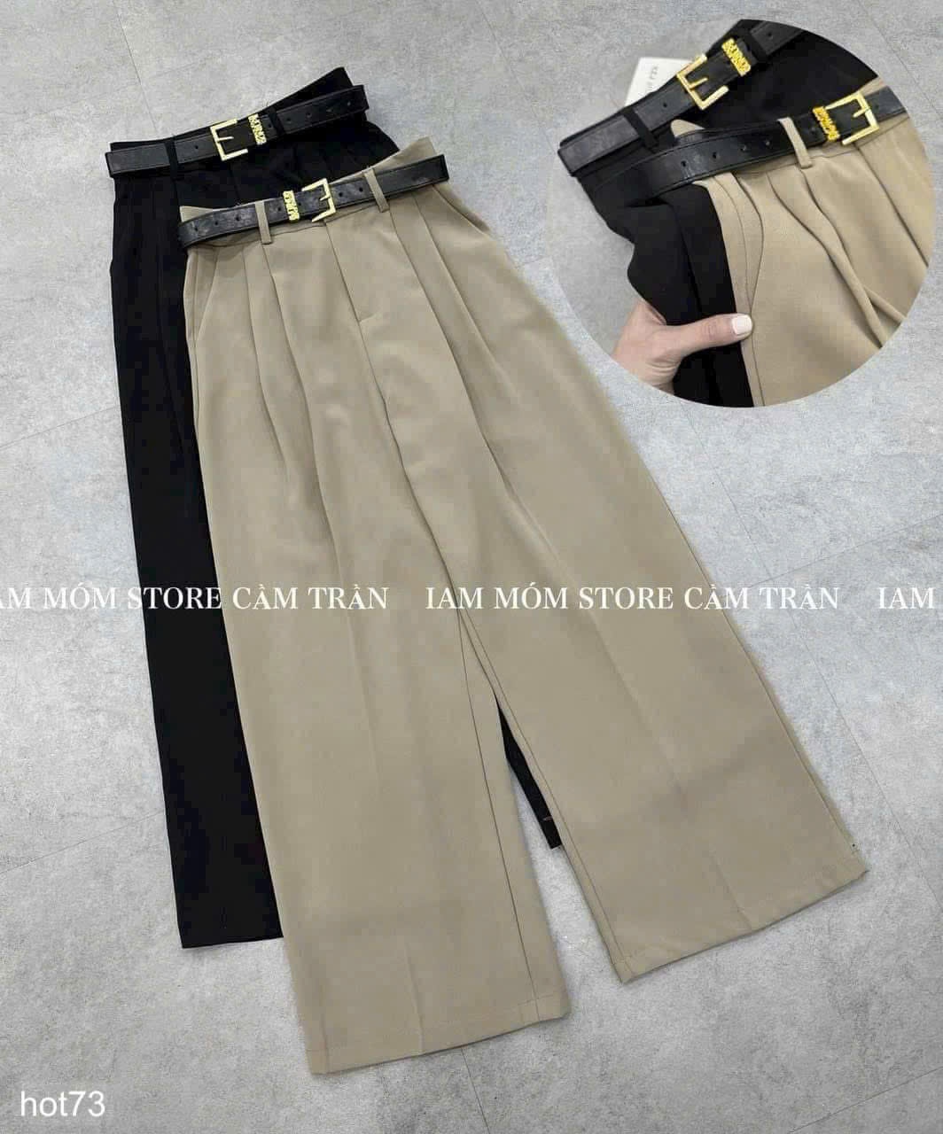 HCS Quần vải mềm mịn màu nâu lẻ sz S ( 40-47kg)