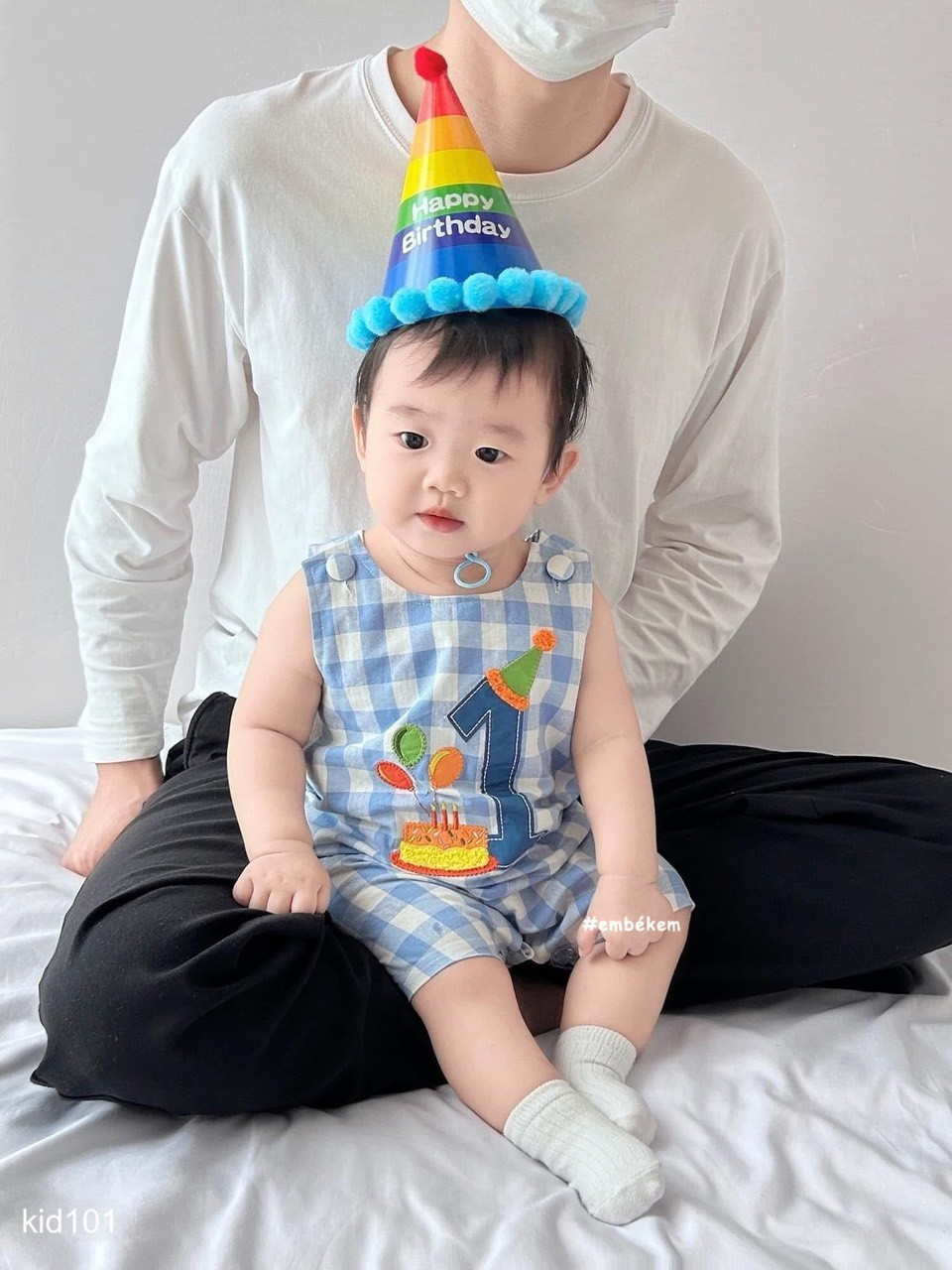 HCS Sét suit caro sinh nhật 1 tuổi cho bé ( 13-15kg)