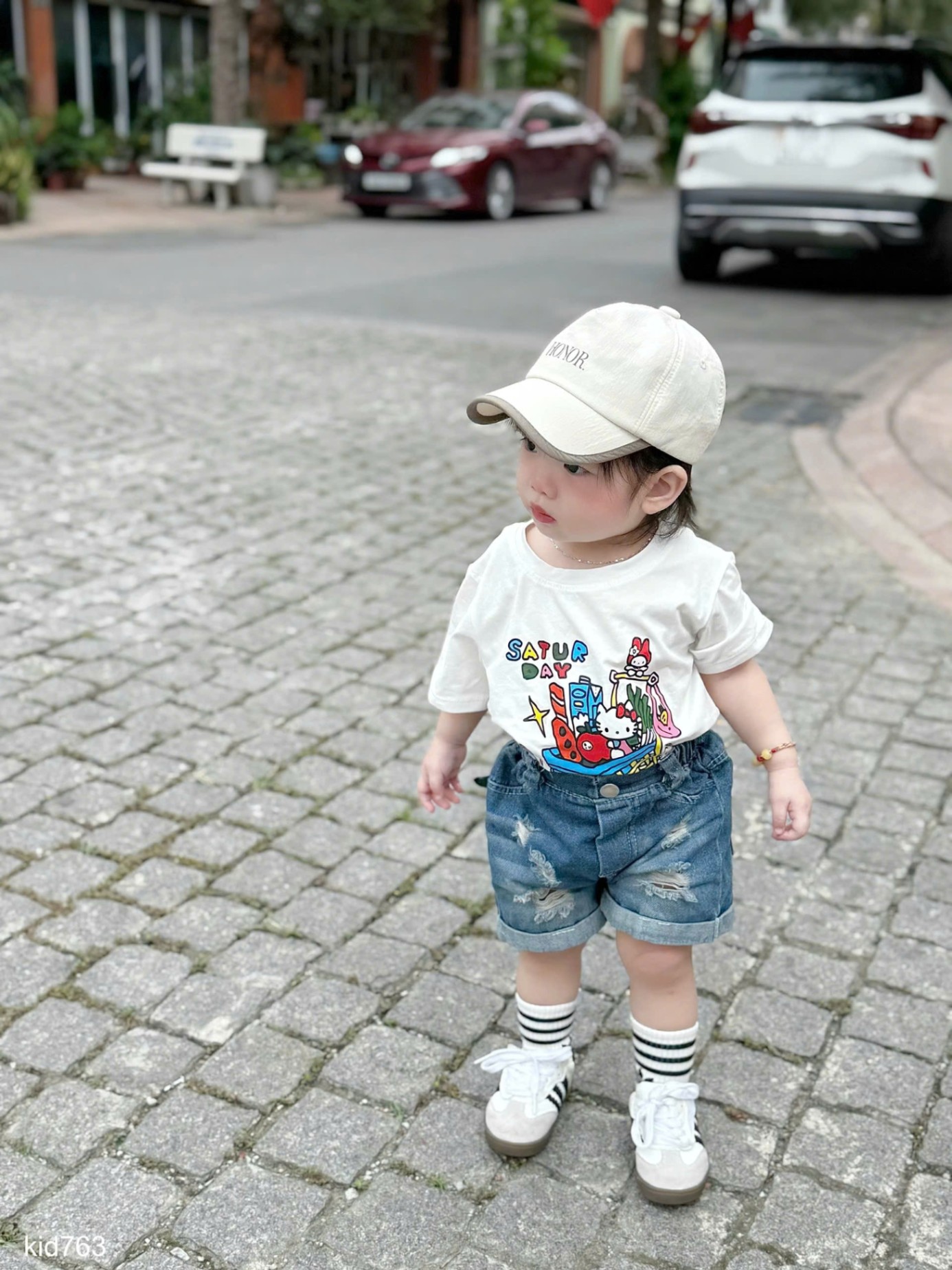 HCS(M25K.763) Set bộ áo phông kèm quần sooc jean siêu xinh cho bé