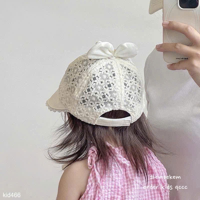HCS (M25k. 466) Mũ lưỡi chai viền ren nơ cho bé