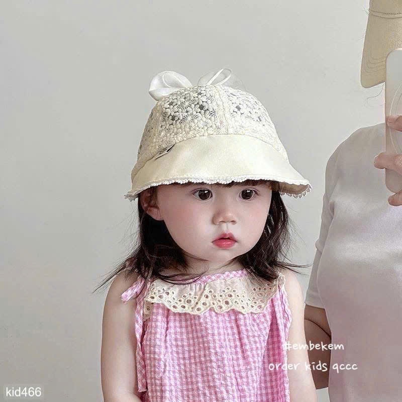 HCS (M25k. 466) Mũ lưỡi chai viền ren nơ cho bé