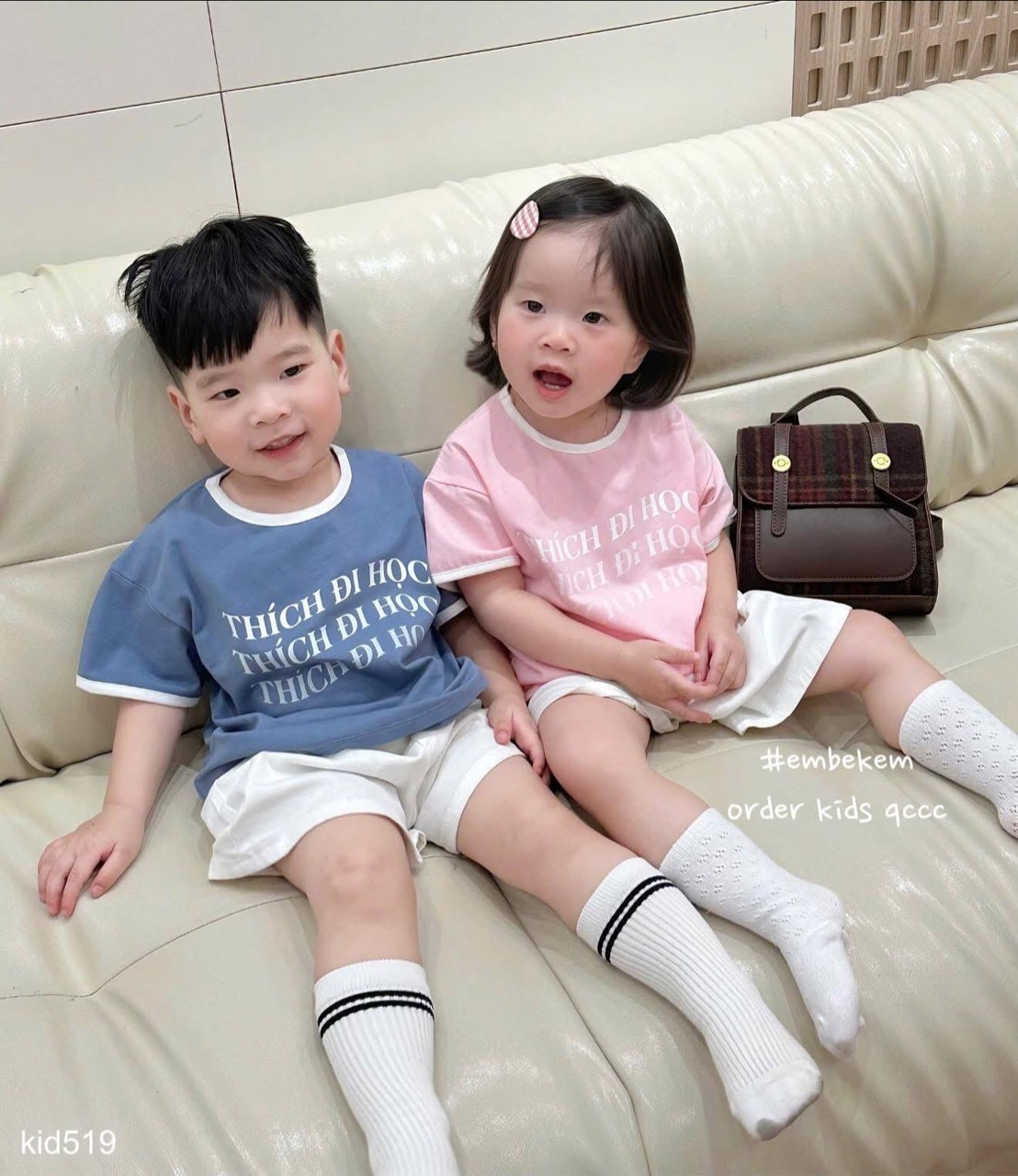HCS Sét bộ thích đi học cho bé màu xanh lẻ sz 100 ( 10-12kg)