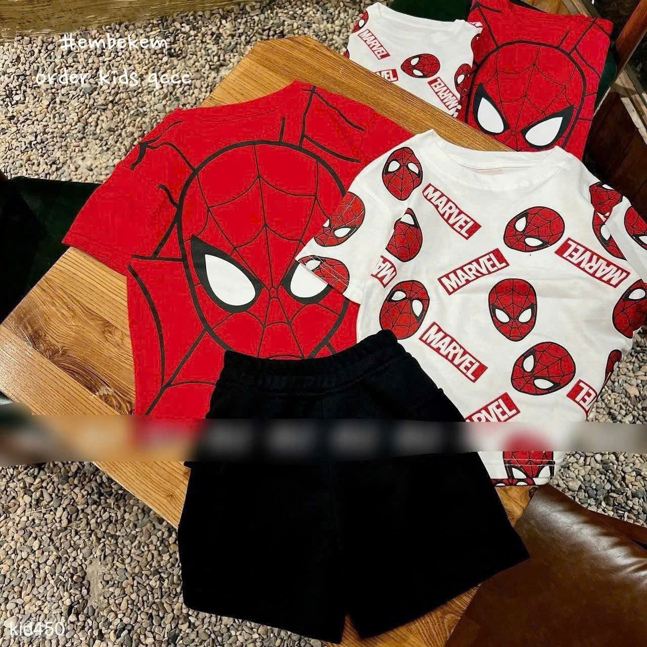 HCS Sét 2 áo 1 quần spiderman cho bé lẻ sz 100 ( 10-12kg)