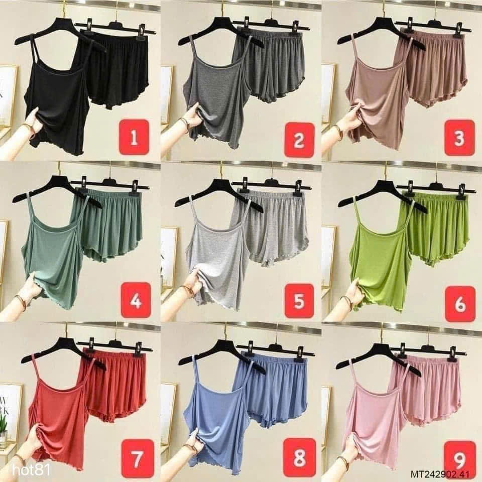 HCS Sét bộ mặc nhà 2 dây cho chị em nhiều màu lẻ sz 2xl ( 68-78kg)