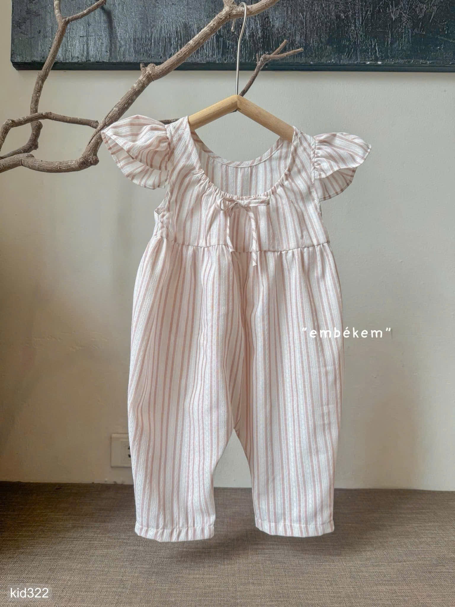 HCS Jum kẻ hồng cánh tiên cho bé lẻ sz m ( 9-11kg)