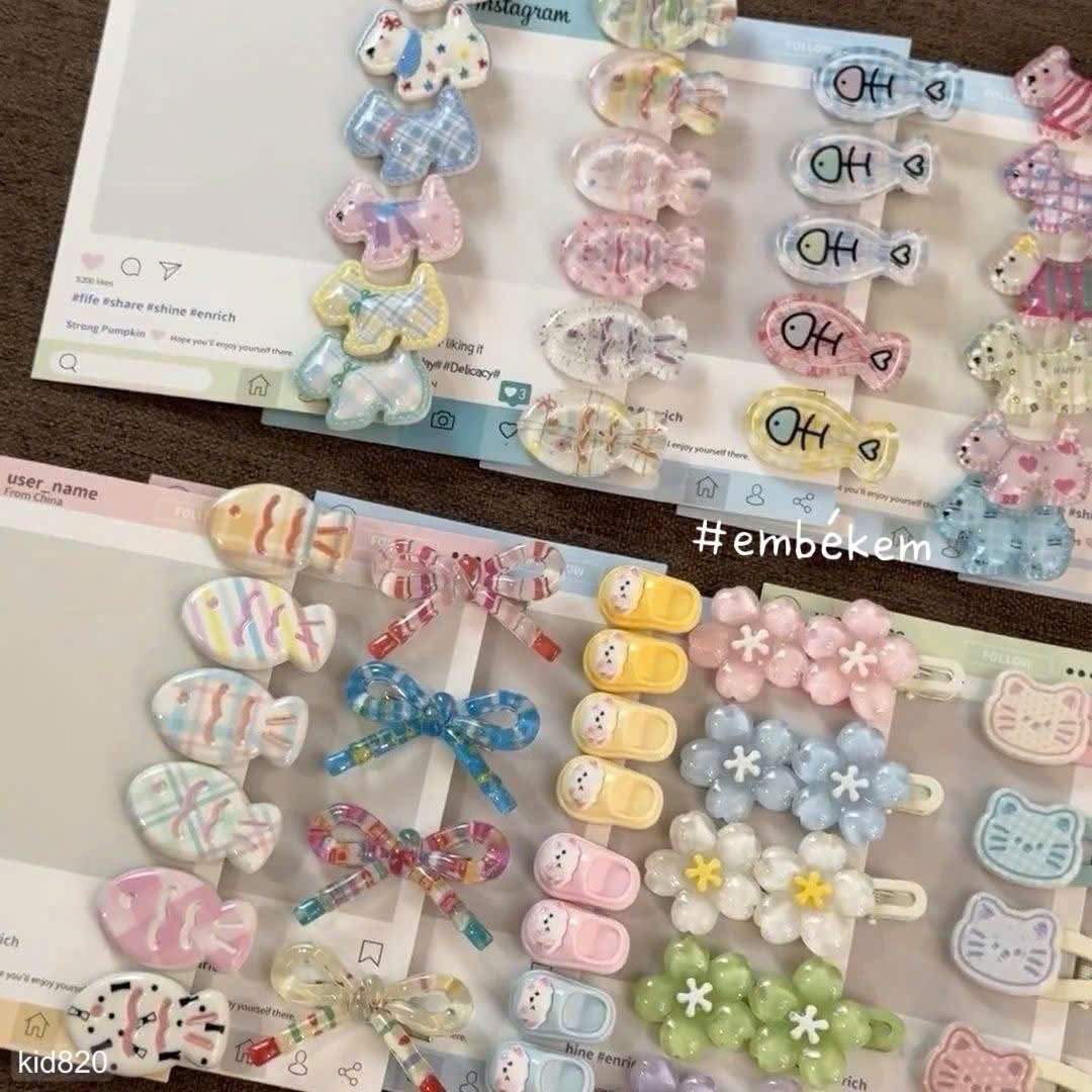 HCS Sét 50 chiếc kẹp tóc cute nhiều mẫu cho bé