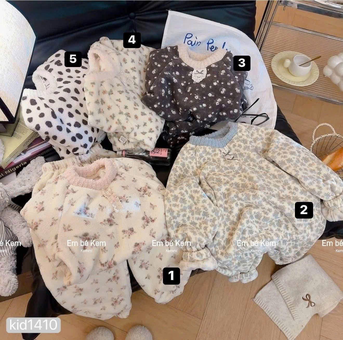 HCS (25K.1410) Bộ nỉ bông mềm mại nhiều mẫu siêu xinh cho bé