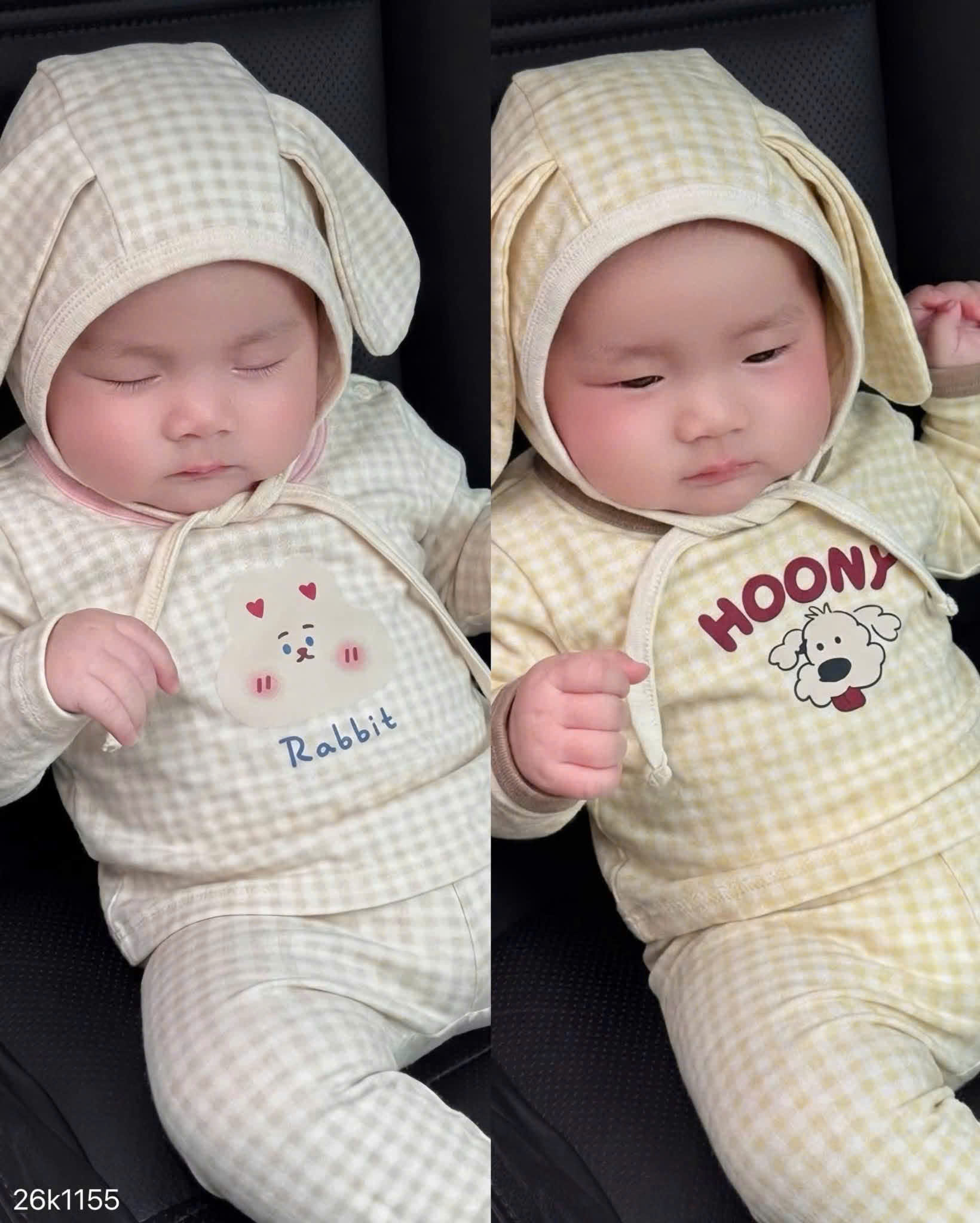 HCS(26K1155) Set bộ kẻ in ngực đáng yêu cho bé - K MŨ.
