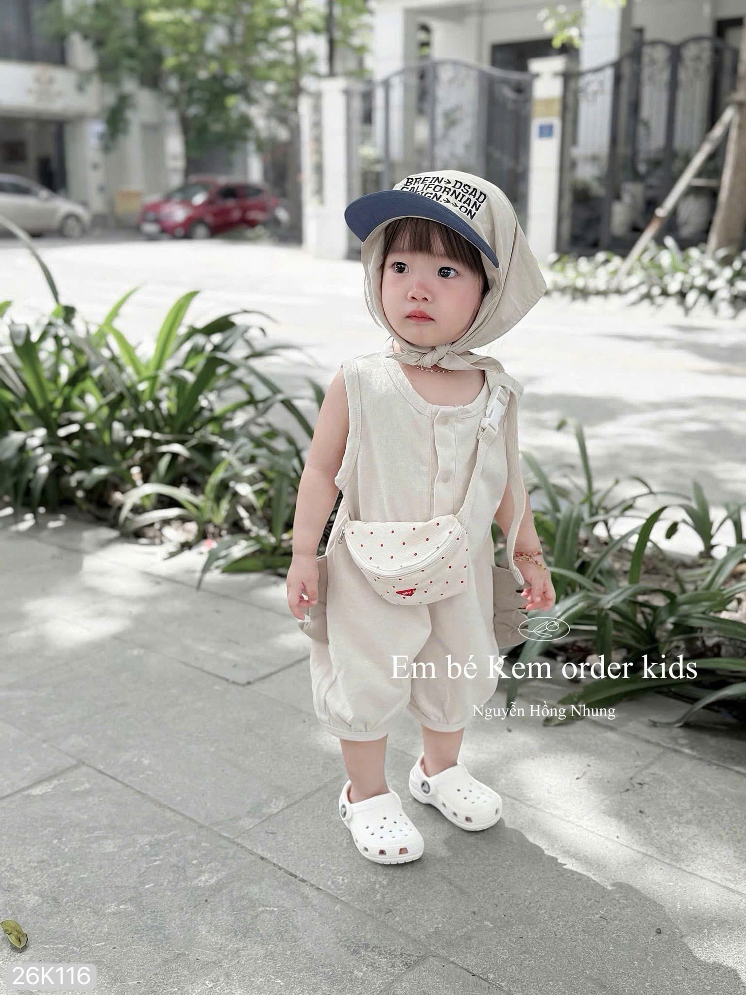 HCS (26K116) Mũ lưỡi trai liền khăn chống nắng siêu xinh cho bé (lẻ 115k) - TRẮNG