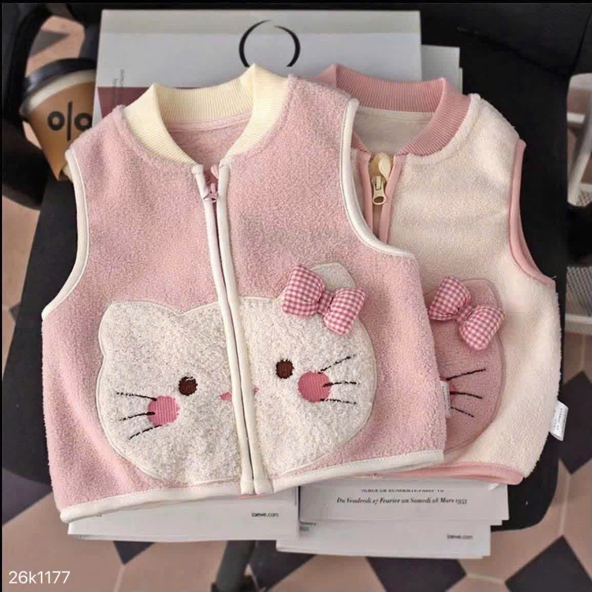 HCS (26K1177) Áo gile kitty 2 màu siêu xinh cho bé
