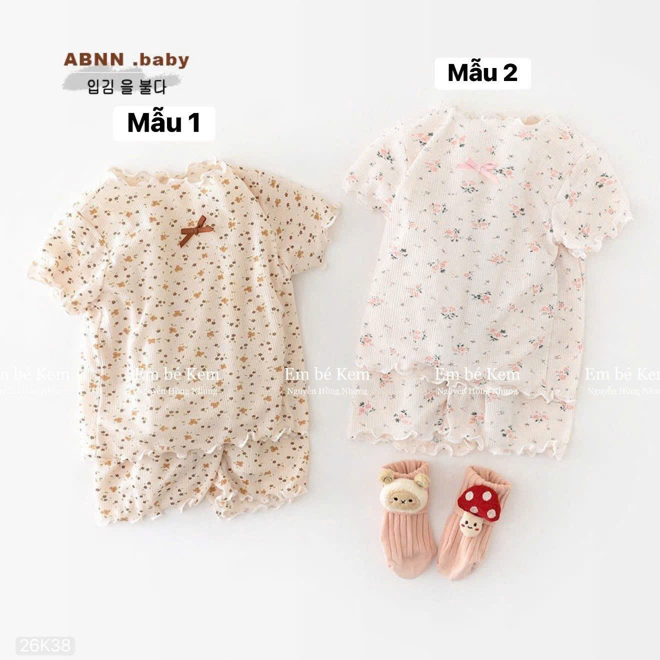 HCS (26K38) Mẫu bộ hoa nhí viền bèo siêu xinh cho bé - mẫu 2 - hồng - 80 (9-11KG)