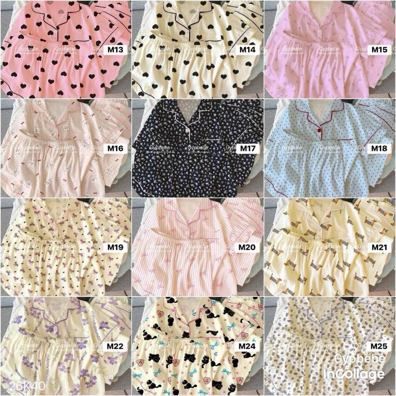 HCS(26K40) Set bộ 3 món chất kate nhăn siêu mát 38 màu.