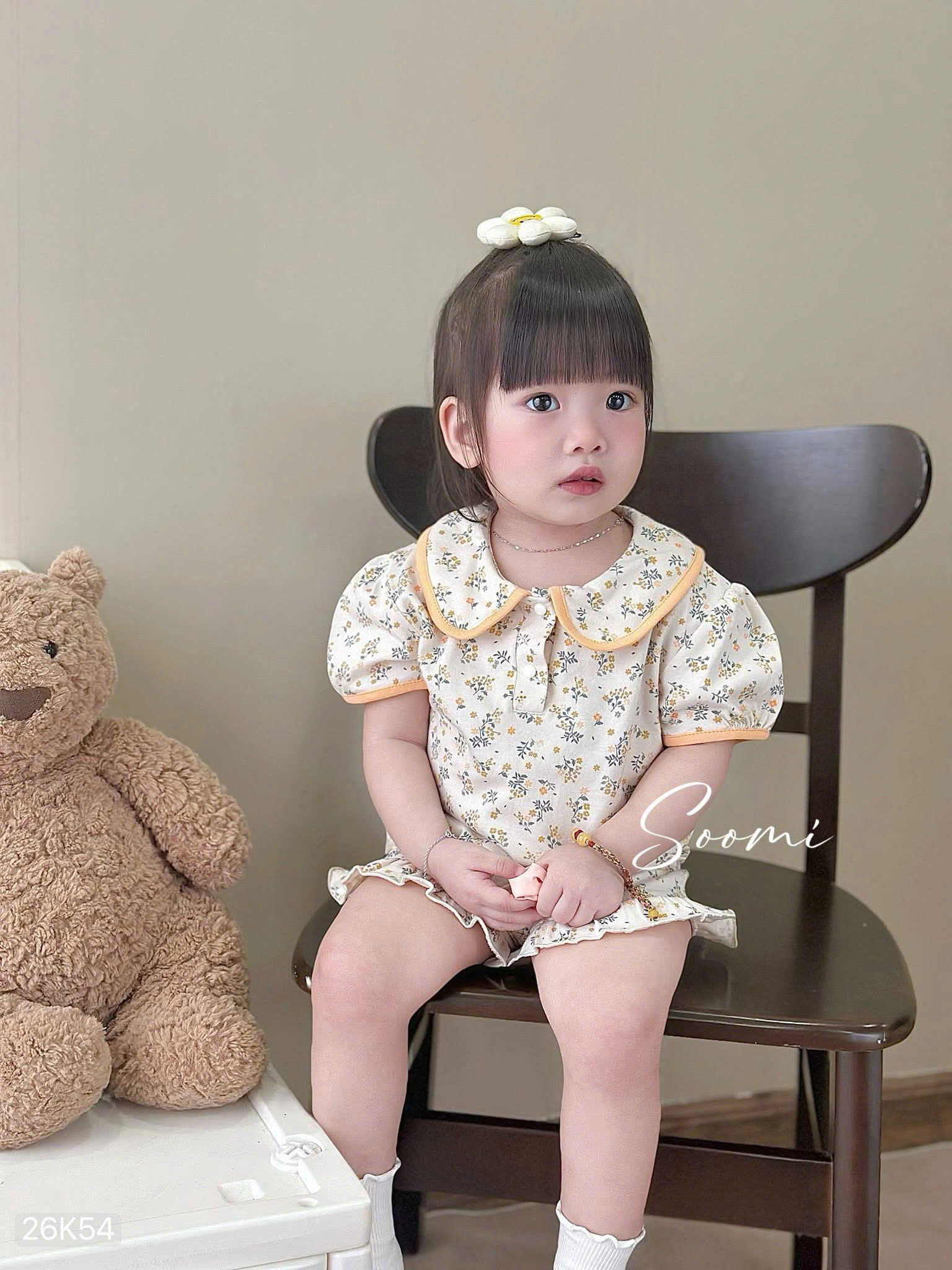 HCS(26K54) Set 2 bộ mặc nhà quần phối bèo áo phối viền màu cho bé